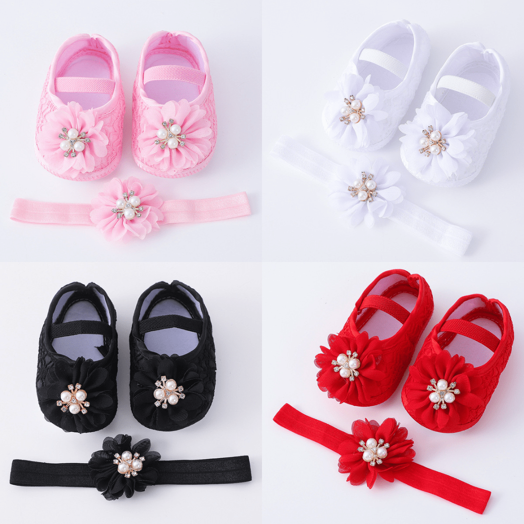 Pearl Flower Princess Shoes